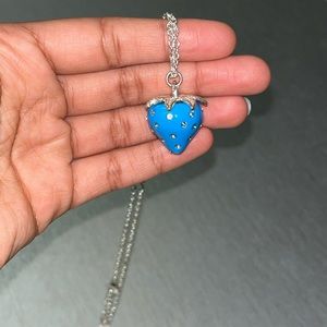 Blue strawberry necklace